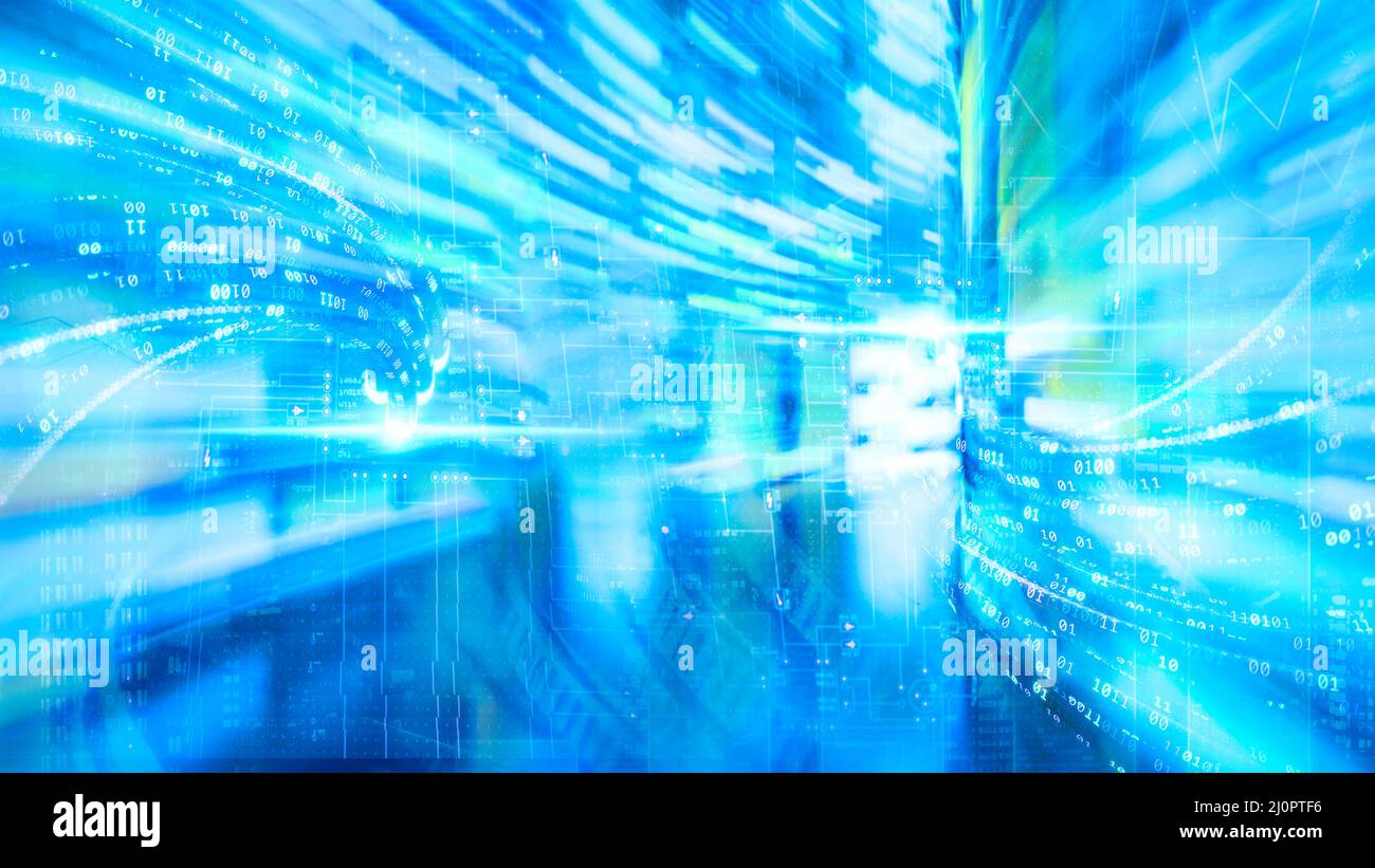 Flusso di dati, Internet delle cose, trasformazione dei dati, big data Foto Stock