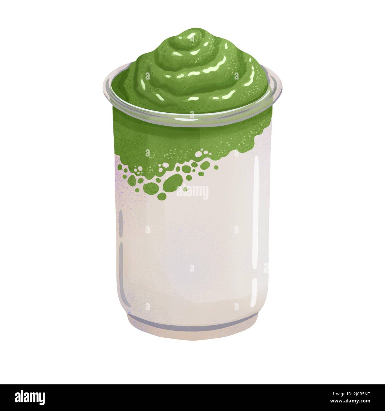 Trend alimentare dei social media - dalgona matcha latte Foto Stock