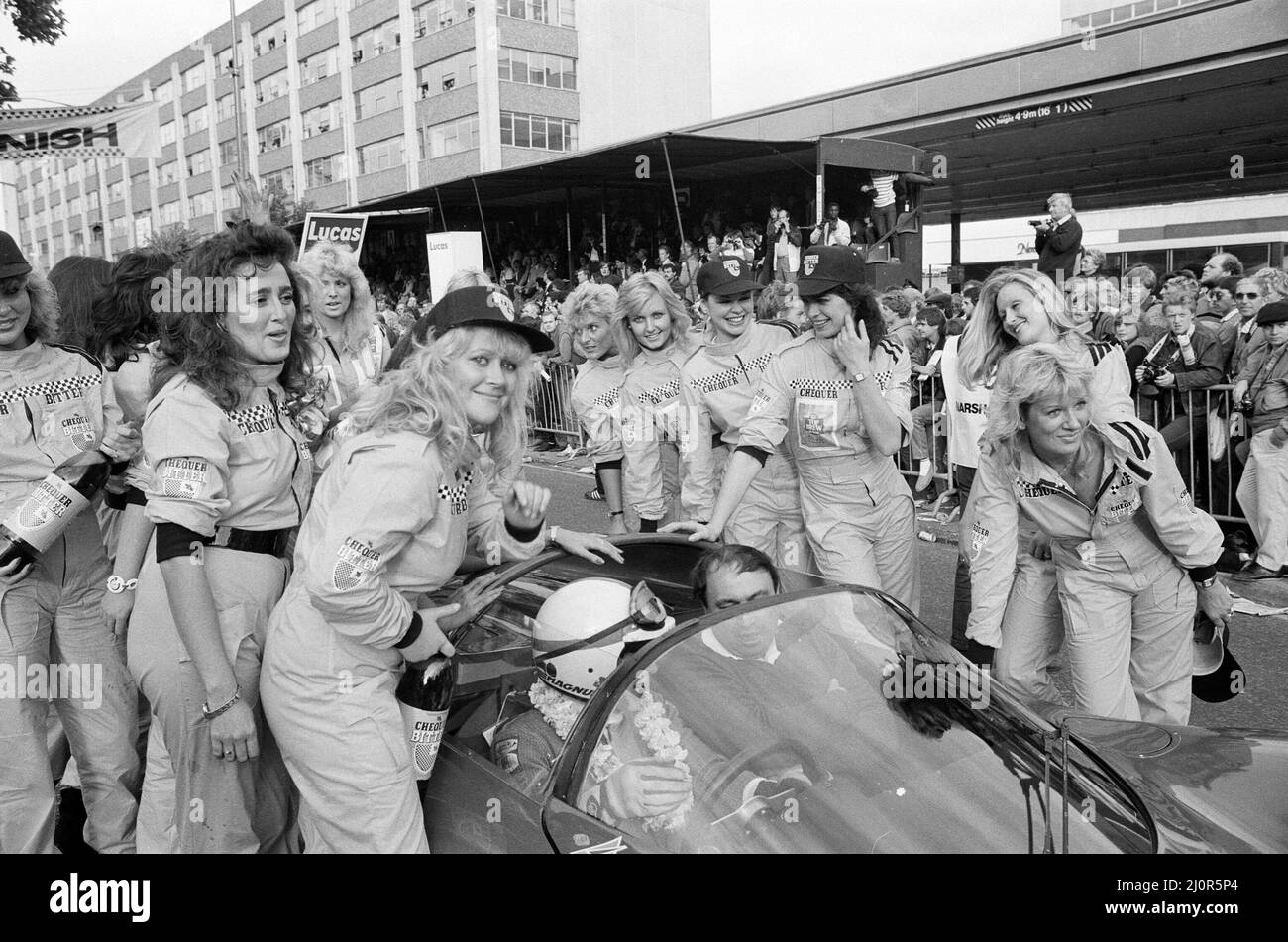 Evento di corse automobilistiche nel centro di Birmingham. 14th ottobre 1984. Foto Stock