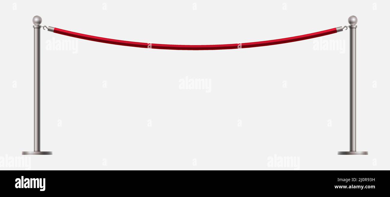 corda rossa barricata realistica. Illustrazione vettoriale Illustrazione Vettoriale