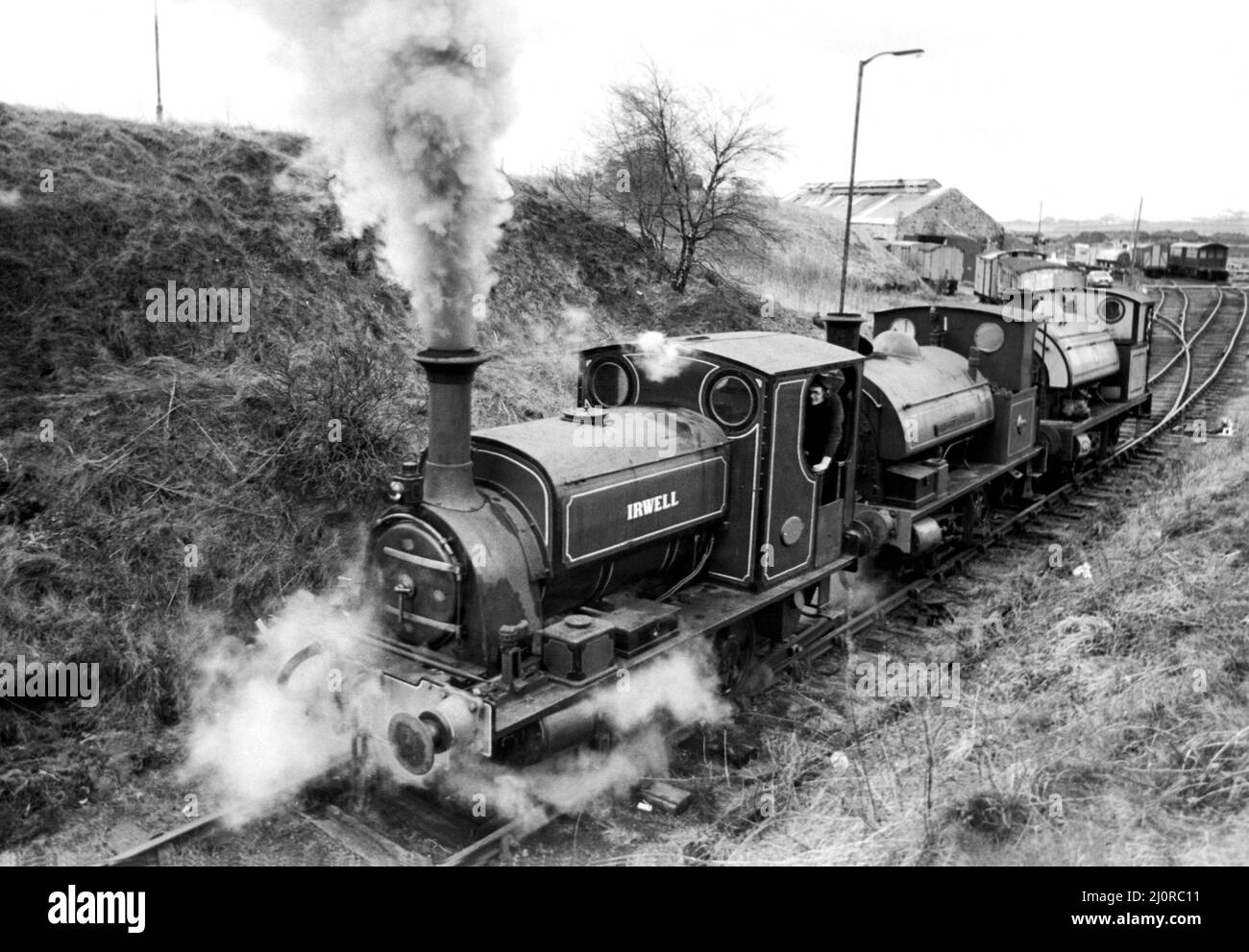 L'Inwell, una locomotiva a carro armato Hudswell Clarke 0-4-0 del 1937 28th marzo 1983, si mette in pratica Foto Stock
