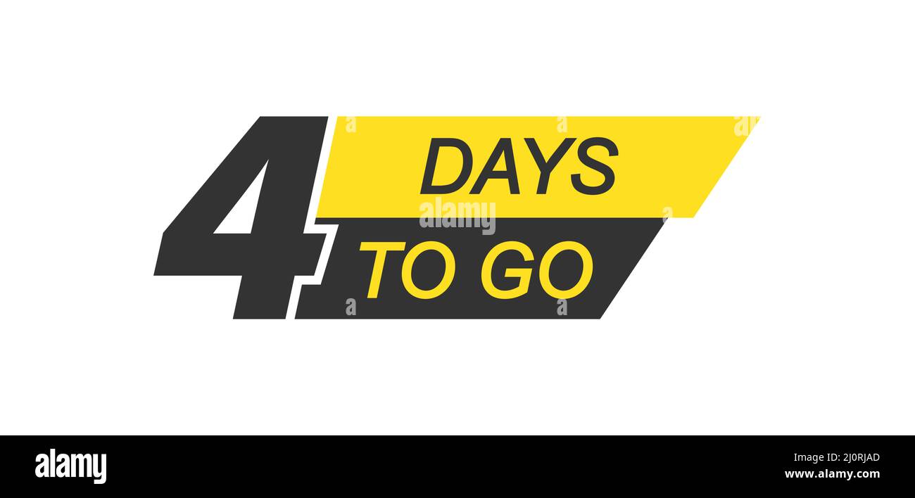 4 giorni per andare. banner per siti web e applicazioni circa l'inizio delle vendite. Illustrazione Vettoriale