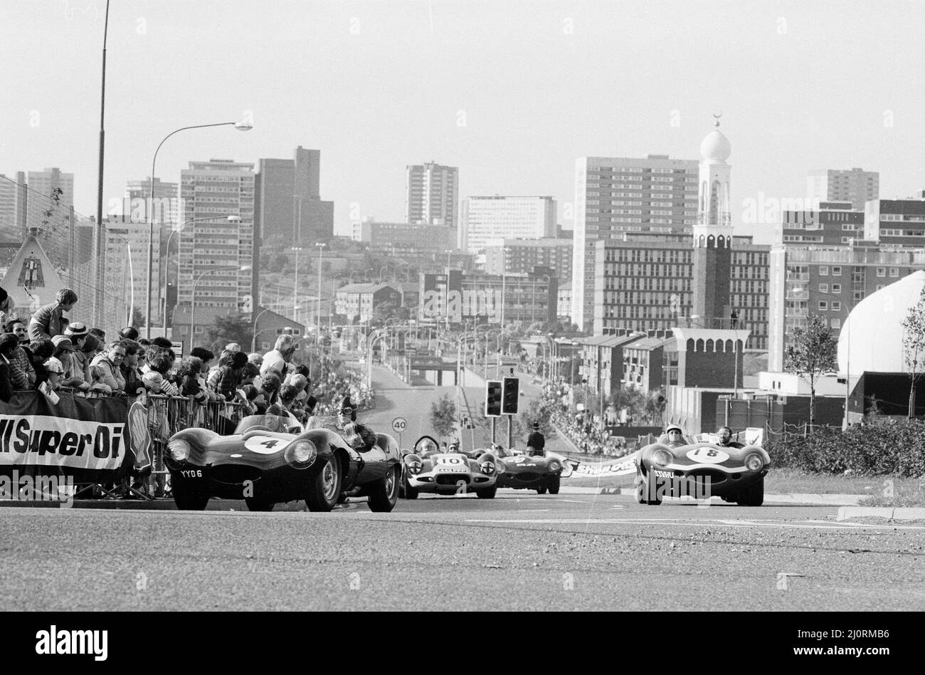 Evento di corse automobilistiche nel centro di Birmingham. 14th ottobre 1984. Foto Stock