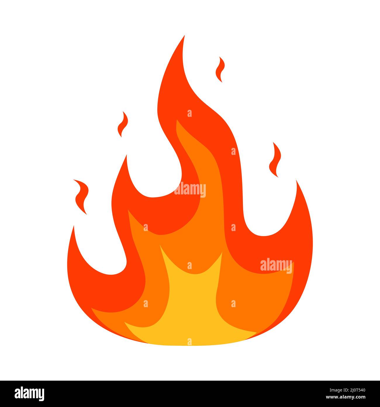Icona fuoco fiamma. Simbolo del colore del falò. Vettore isolato su sfondo bianco. Illustrazione Vettoriale