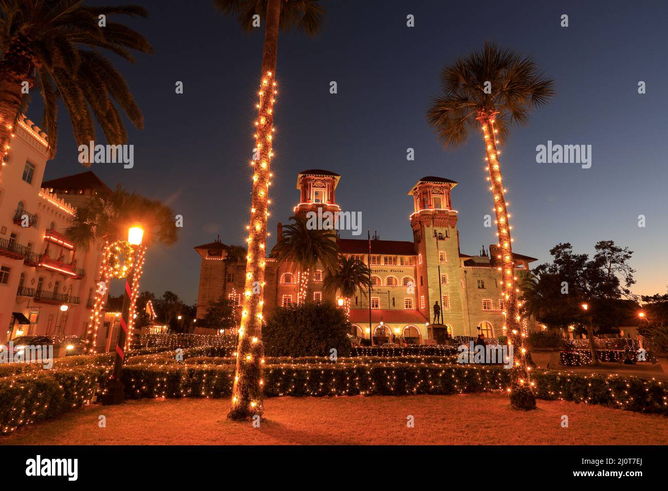 Museo Lightner/Municipio di St.Augustine durante il festival Nights of Lights di St.Augustine.Florida.USA Foto Stock