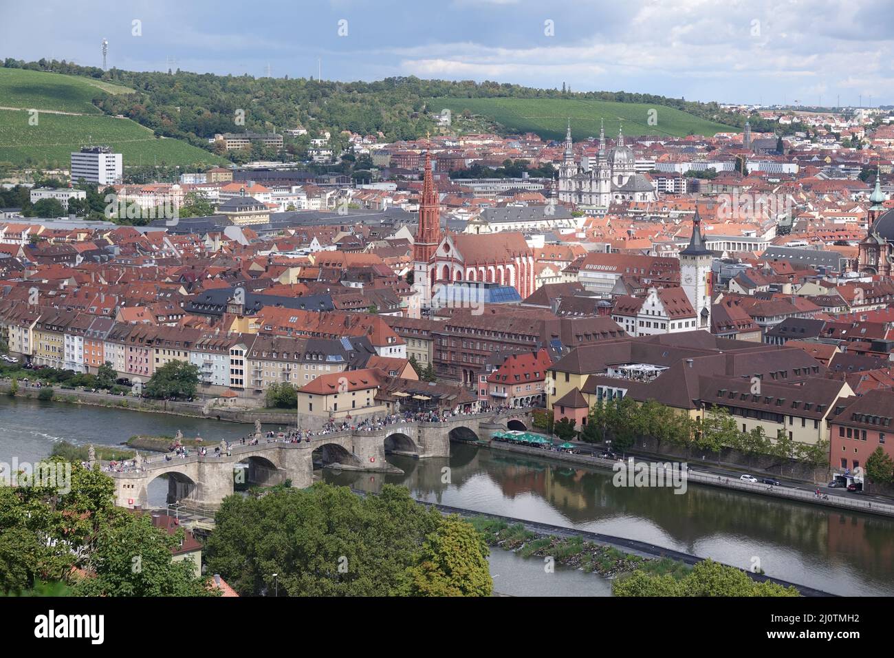 Città principale e vecchia di WÃ¼rzburg Foto Stock