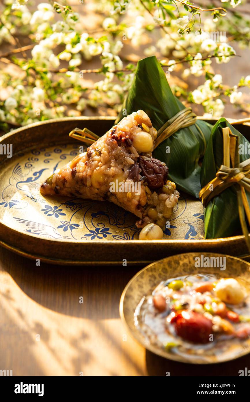 Otto tesori Zongzis, pronto a mangiare Foto Stock