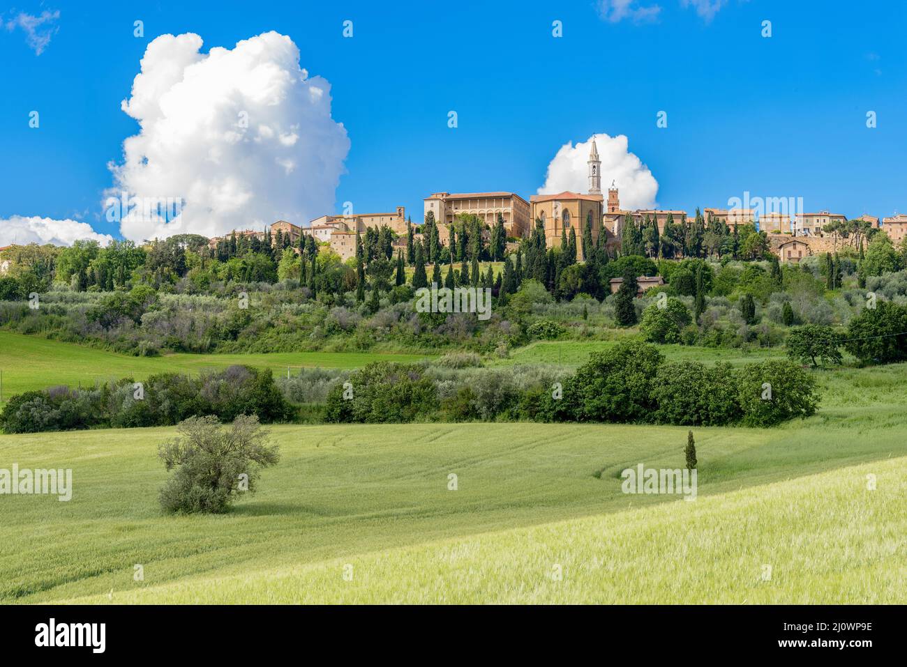 PIENZA, TOSCANA, ITALIA - MAGGIO 19 : Vista di Pienza in Toscana il 19 Maggio 2013 Foto Stock