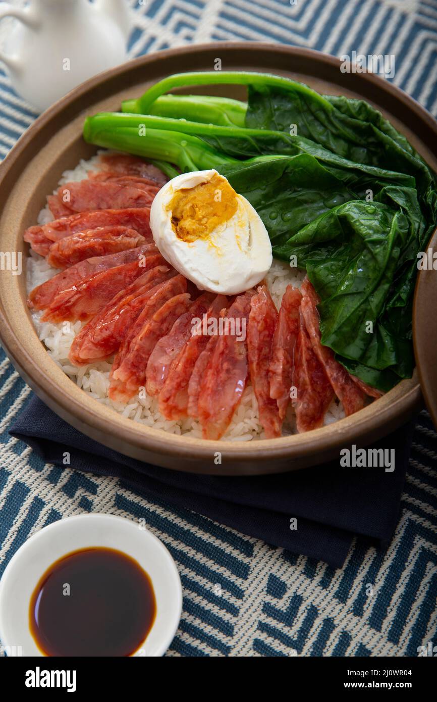 Riso cinese claypot Foto Stock