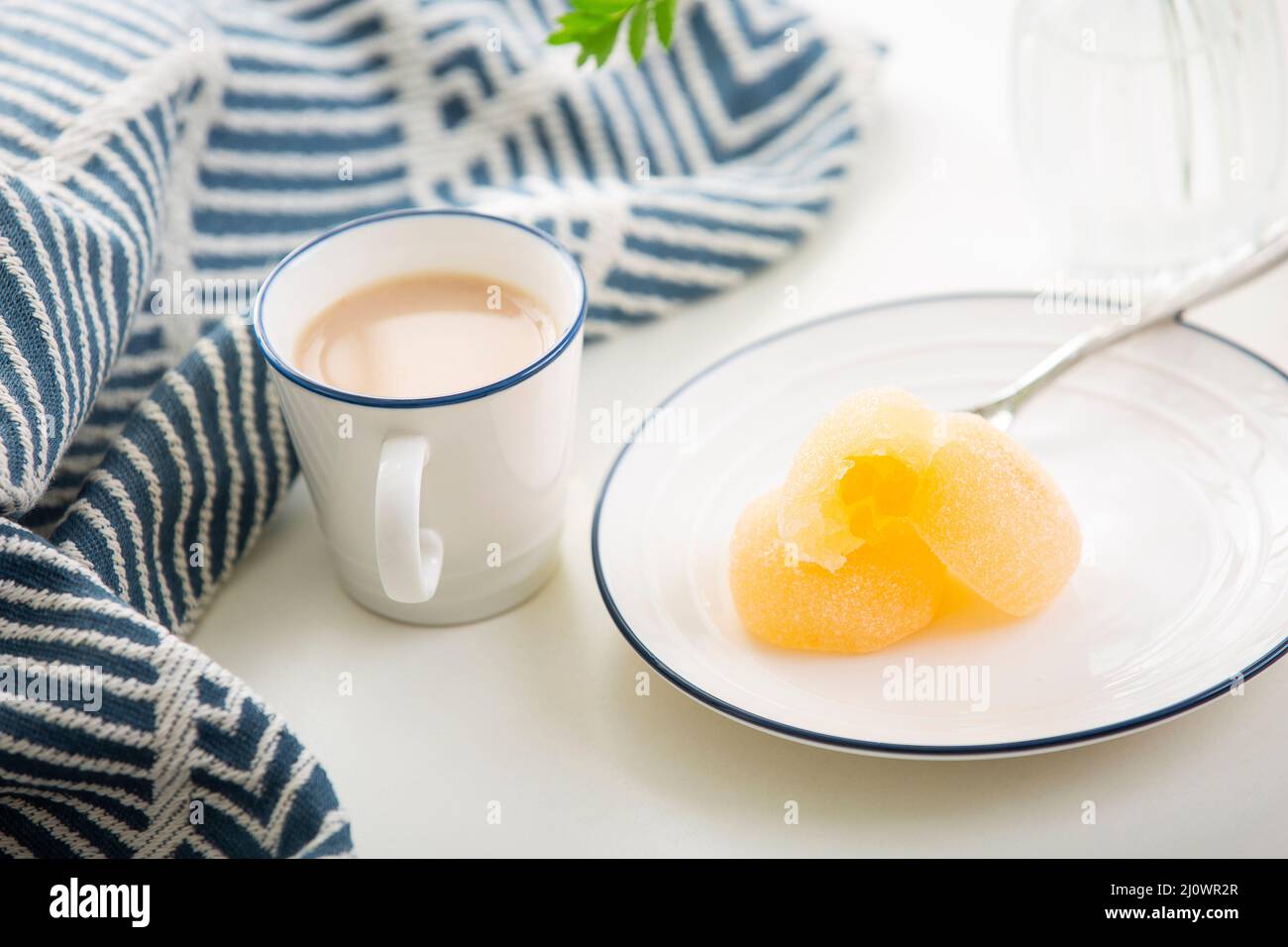 Cibo cinese, tè al latte e dessert - cibo dolce Foto Stock