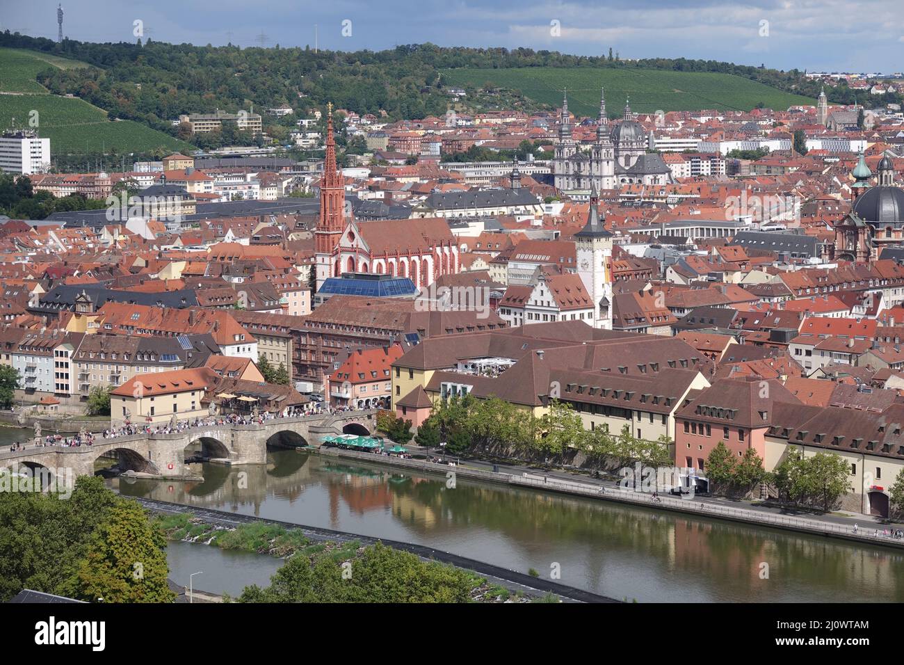 Città principale e vecchia di WÃ¼rzburg Foto Stock