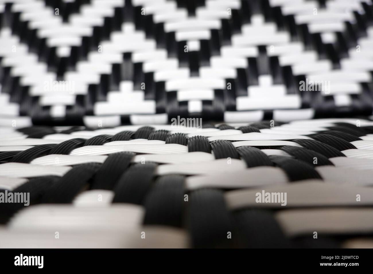Motivo a zig-zag bianco e nero Foto Stock