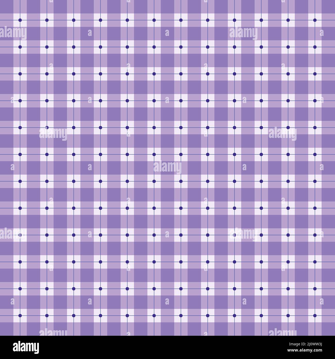 Motivo di sfondo a quadri in tartan viola punteggiato Illustrazione Vettoriale