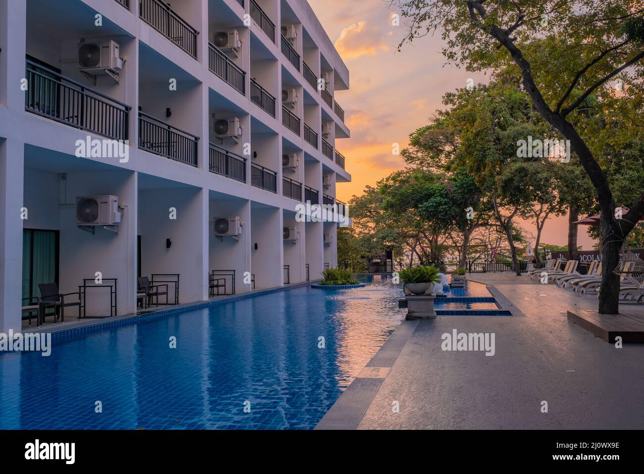 Pattaya Thailandia Gennaio 2022, tramonto a Cozy Beach Thailandia Pattaya Foto Stock