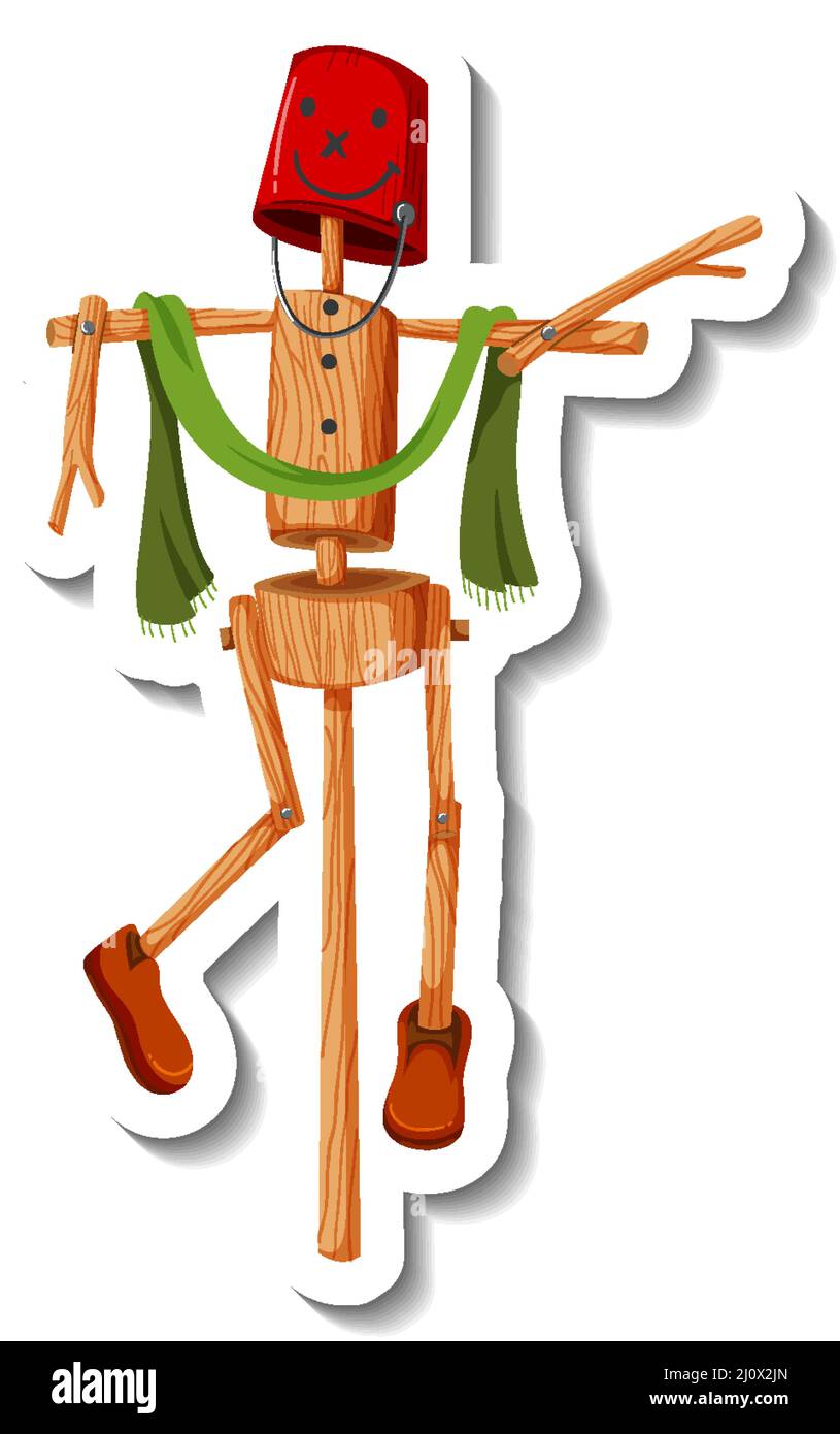 Scala in legno in illustrazione stile cartone animato Illustrazione Vettoriale