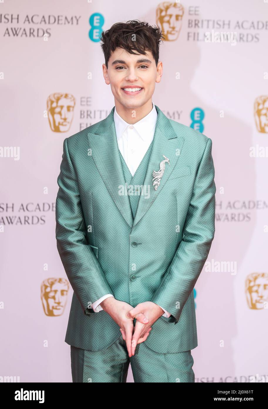 Londra, Regno Unito. 13th Mar 2022. Max Harwood ha visto arrivare per i British Academy Film Awards 2022 (BAFTA) al Royal Albert Hall di Londra. Credit: SOPA Images Limited/Alamy Live News Foto Stock