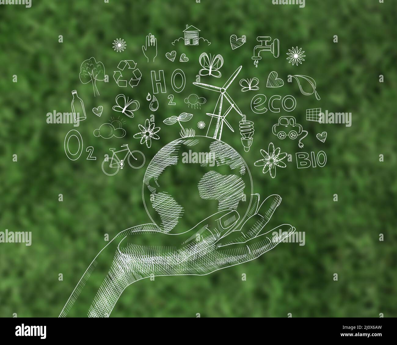 Schermo digitale con giorno ambientale. Concetto di foto di alta qualità Foto Stock