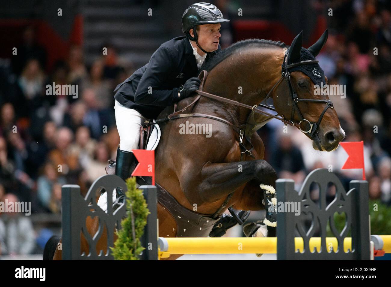 Parigi, Francia. 20th Mar 2022. Willem Greve e Grandorado Tn gareggiano durante il Saut Hermes al Grand Palais Ephemere il 20 marzo 2022 a Parigi, Francia. Photo Laurent Zabulon/ABACAPRESS.COM Credit: Abaca Press/Alamy Live News Foto Stock