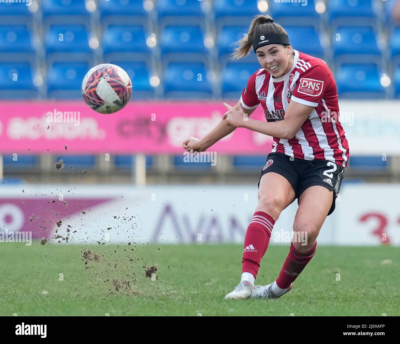 Chesterfield, Inghilterra, 20th marzo 2022. Ellie Wilson di Sheffield Utd durante la partita del campionato delle donne fa al Technique Stadium di Chesterfield. Il credito d'immagine dovrebbe leggere: Andrew Yates / Sportimage Credit: Sportimage/Alamy Live News Foto Stock