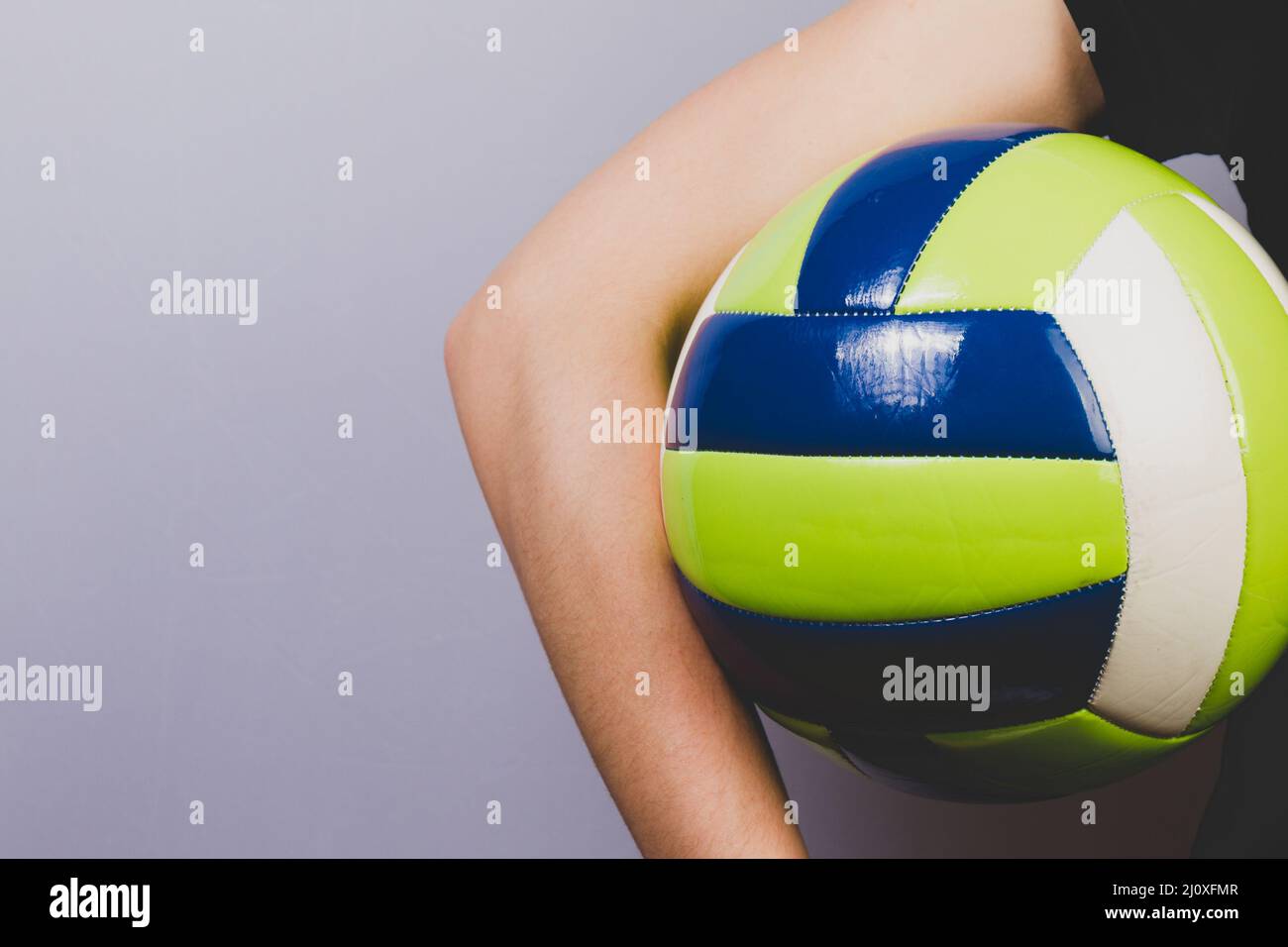 Primo piano gioco di pallavolo. Concetto di foto di alta qualità Foto Stock