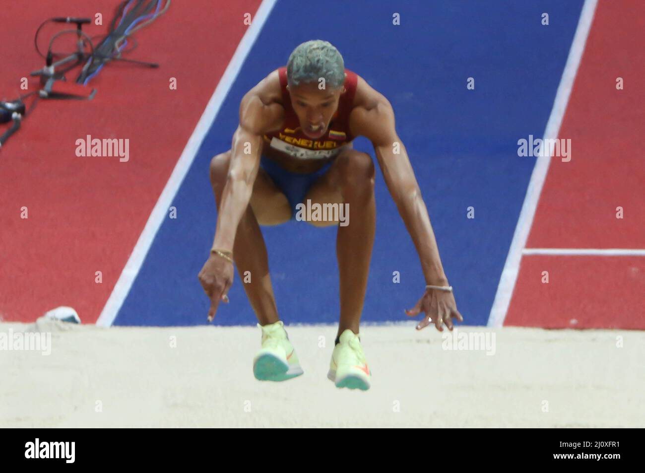 Yulimar ROJAS di Vénézuela Final Triple Jump Donne durante i Campionati mondiali di atletica indoor 2022 il 19 marzo 2022 alla Stark Arena di Belgrado, Serbia. Foto di Laurent Lairys/ABACAPRESS.COM Foto Stock