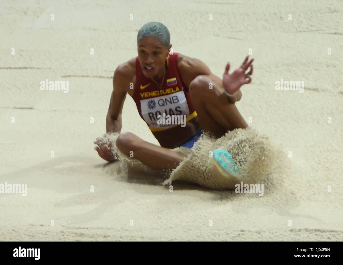 Yulimar ROJAS di Vénézuela Final Triple Jump Donne durante i Campionati mondiali di atletica indoor 2022 il 19 marzo 2022 alla Stark Arena di Belgrado, Serbia. Foto di Laurent Lairys/ABACAPRESS.COM Foto Stock