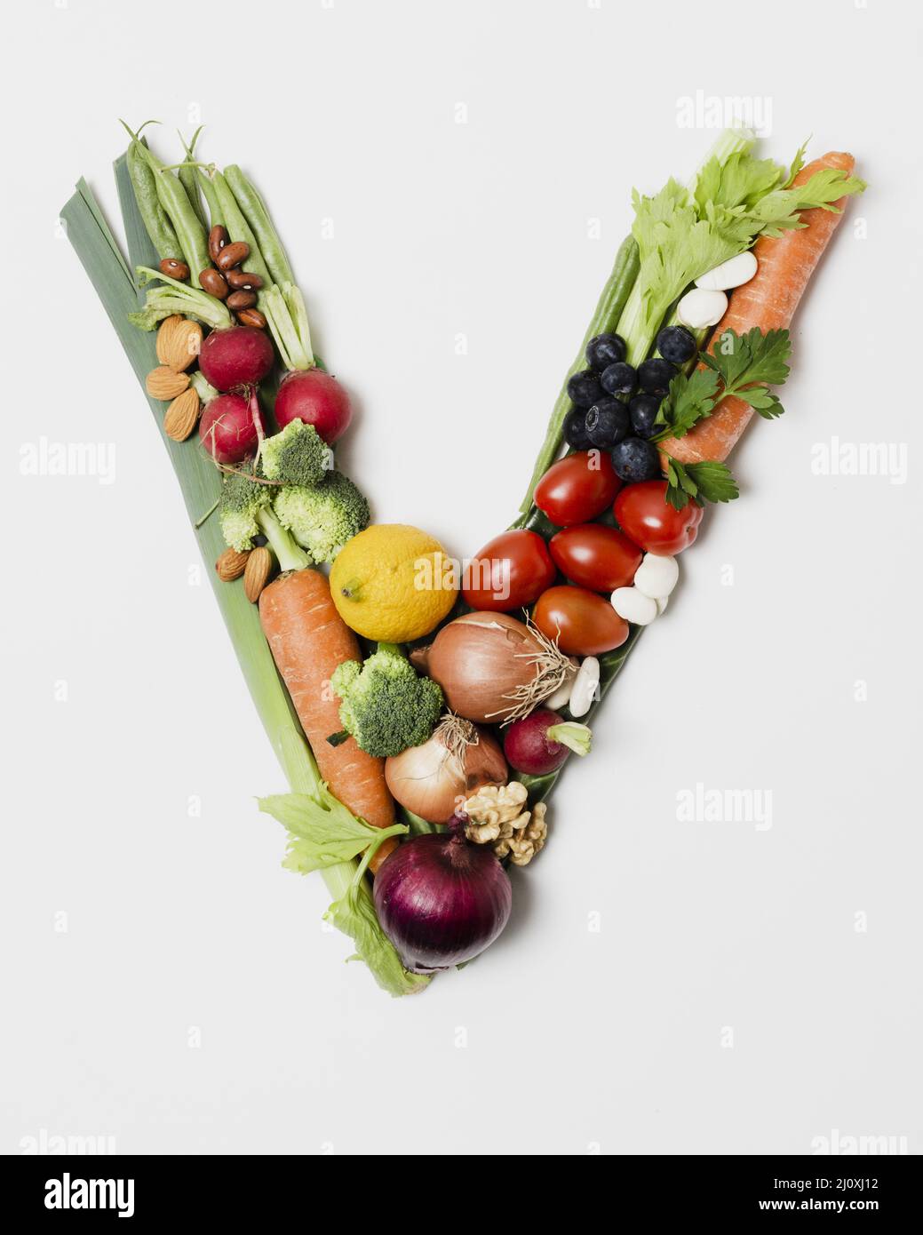 Disposizione vegetale a forma di V. Foto di alta qualità Foto Stock