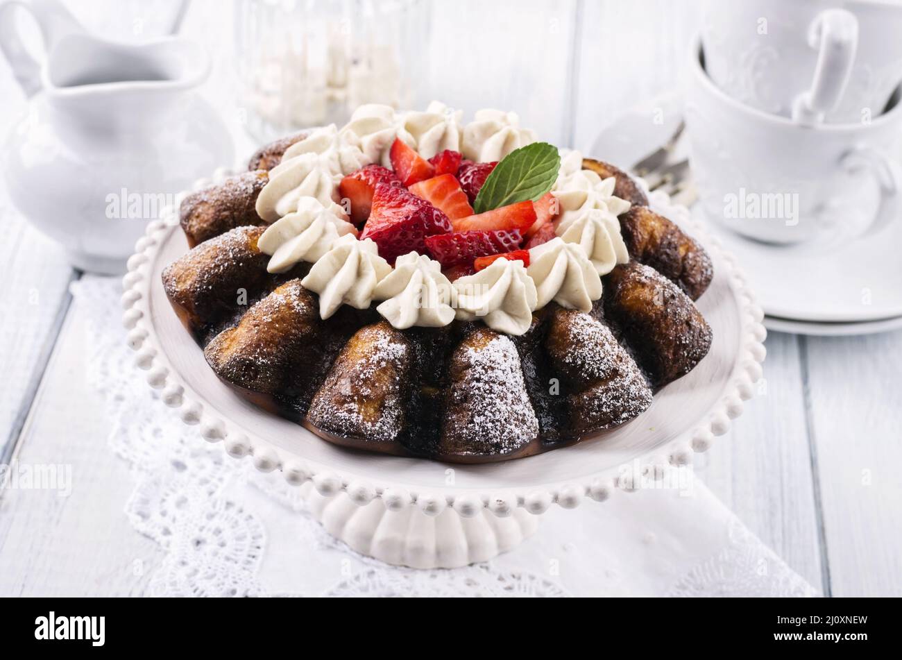 Torta di fragole Foto Stock
