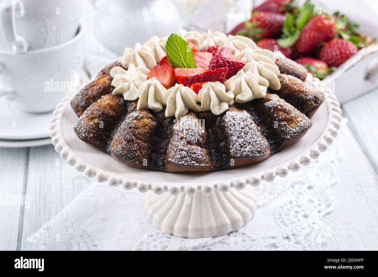 Torta di fragole Foto Stock