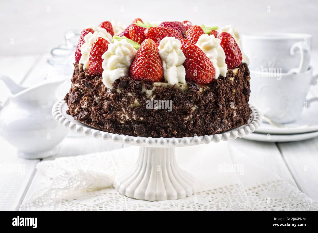 Torta di fragole Foto Stock