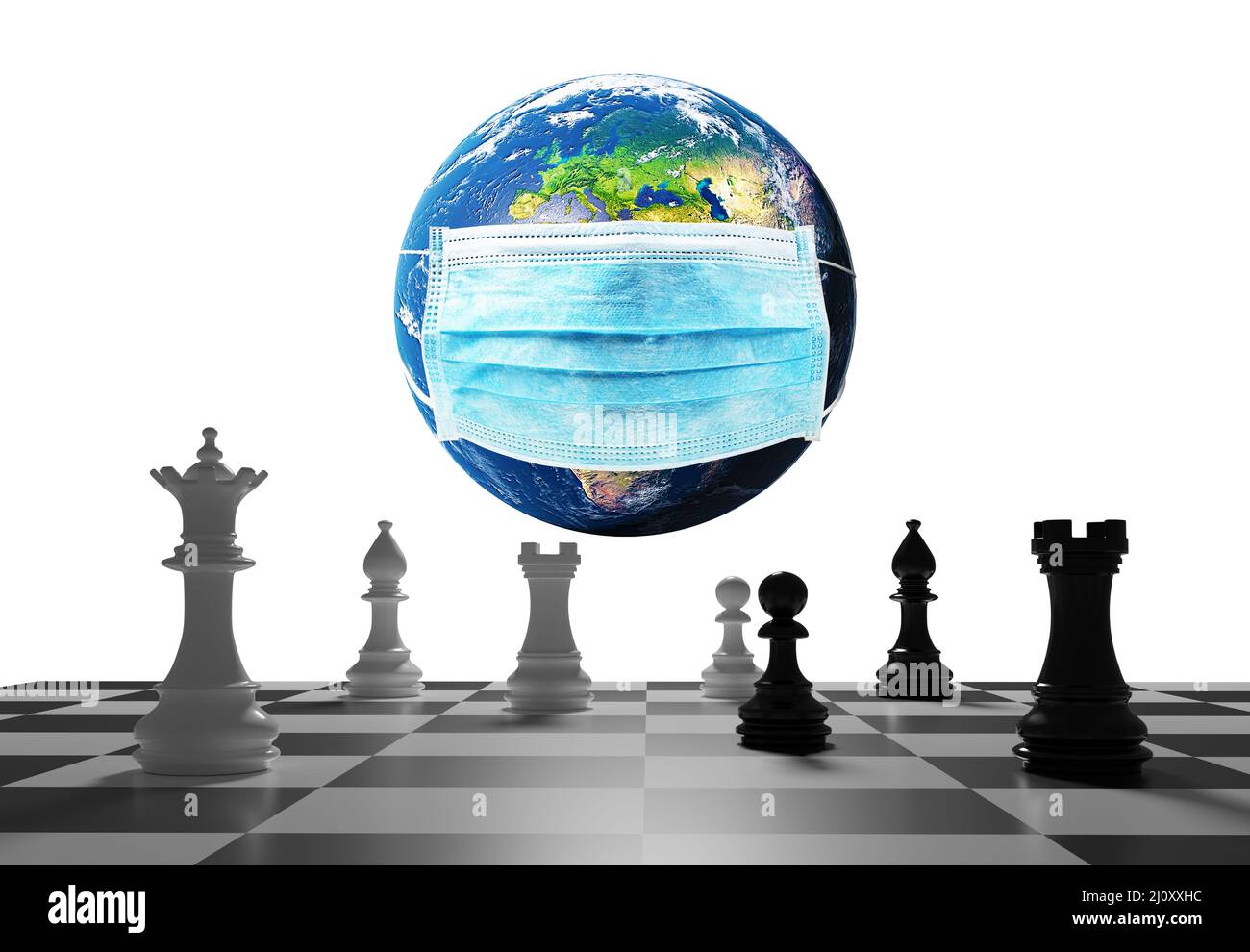 La crisi del virus Corona in tutto il mondo. illustrazione 3d Foto Stock