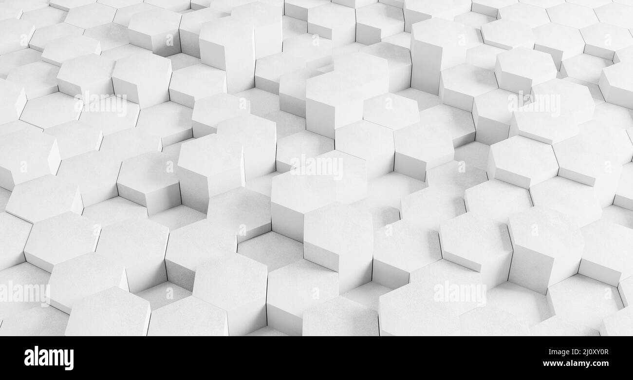 Sfondo geometrico moderno con esagoni bianchi. Foto di alta qualità Foto Stock