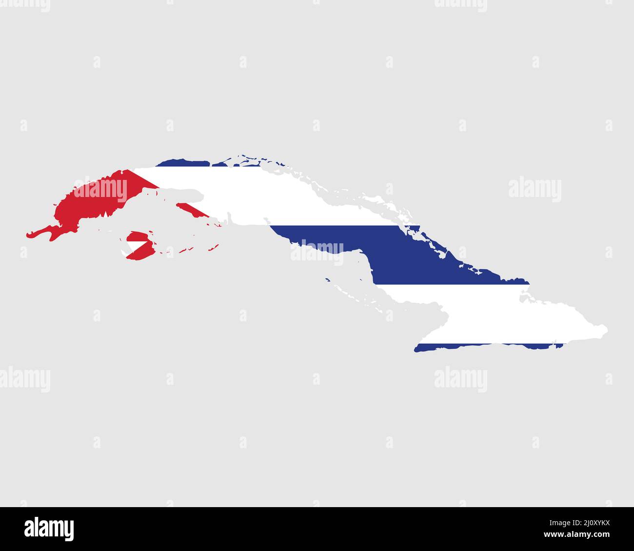 Bandiera della mappa di Cuba. Mappa di Cuba con la bandiera cubana. Illustrazione vettoriale. Illustrazione Vettoriale