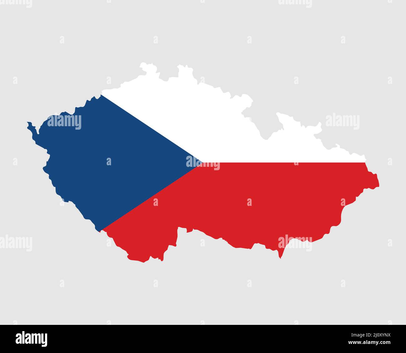 Bandiera della mappa della Repubblica Ceca. Mappa della Repubblica Ceca con la bandiera ceca. Illustrazione vettoriale. Illustrazione Vettoriale
