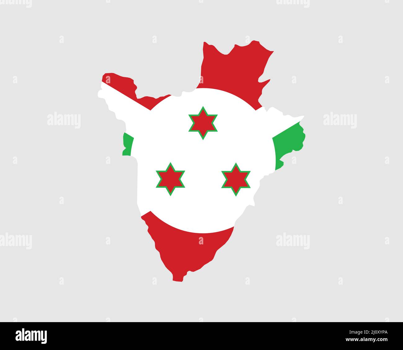 Bandiera della mappa del Burundi. Burundi con la bandiera del Burundi. Illustrazione vettoriale. Illustrazione Vettoriale