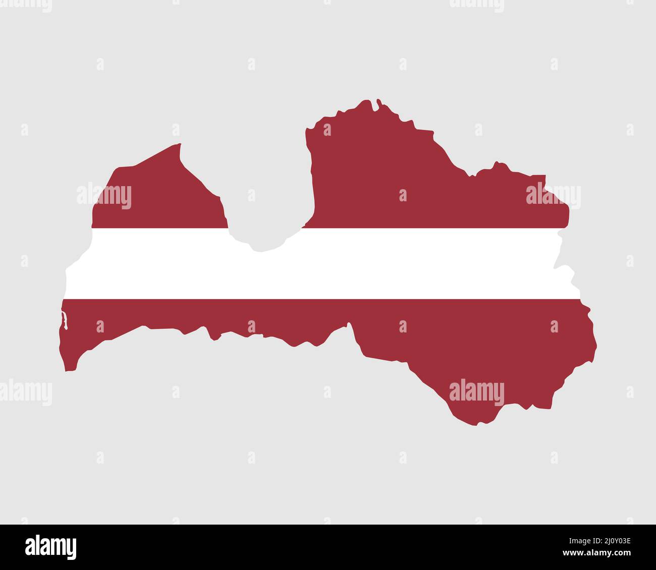 Bandiera della mappa della Lettonia. Mappa della Repubblica di Lettonia con la bandiera lettone. Illustrazione vettoriale. Illustrazione Vettoriale