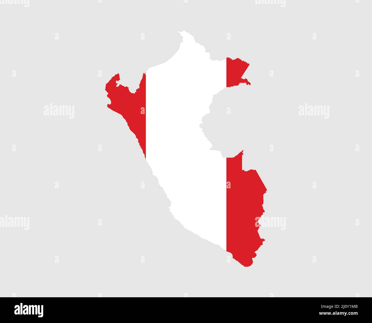 Mappa bandiera del Perù. Mappa della Repubblica del Perù con la bandiera del paese peruviano. Illustrazione vettoriale. Illustrazione Vettoriale