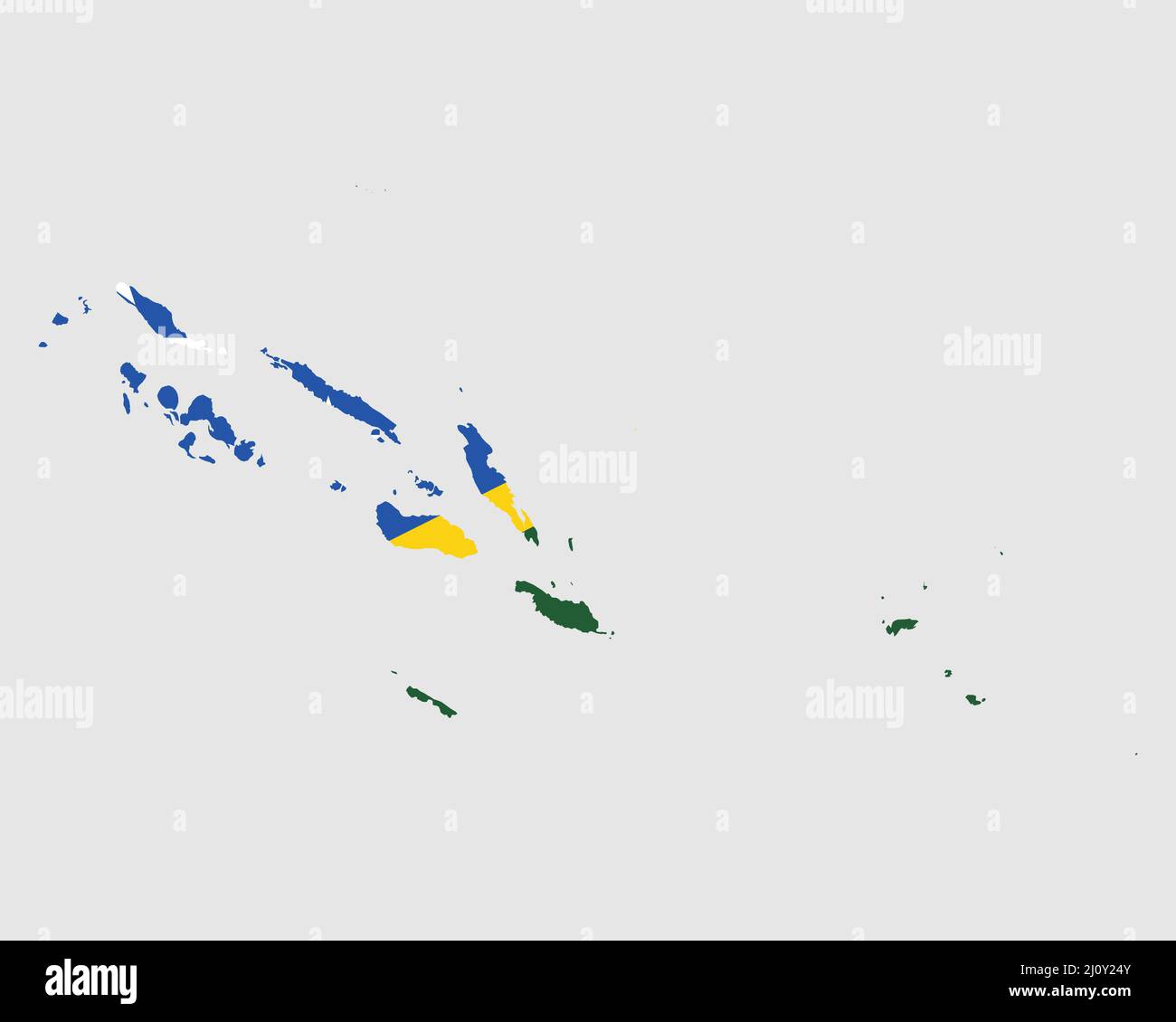 Mappa della bandiera delle Isole Salomone. Mappa delle Isole Salomone con bandiera di campagna. Illustrazione vettoriale. Illustrazione Vettoriale