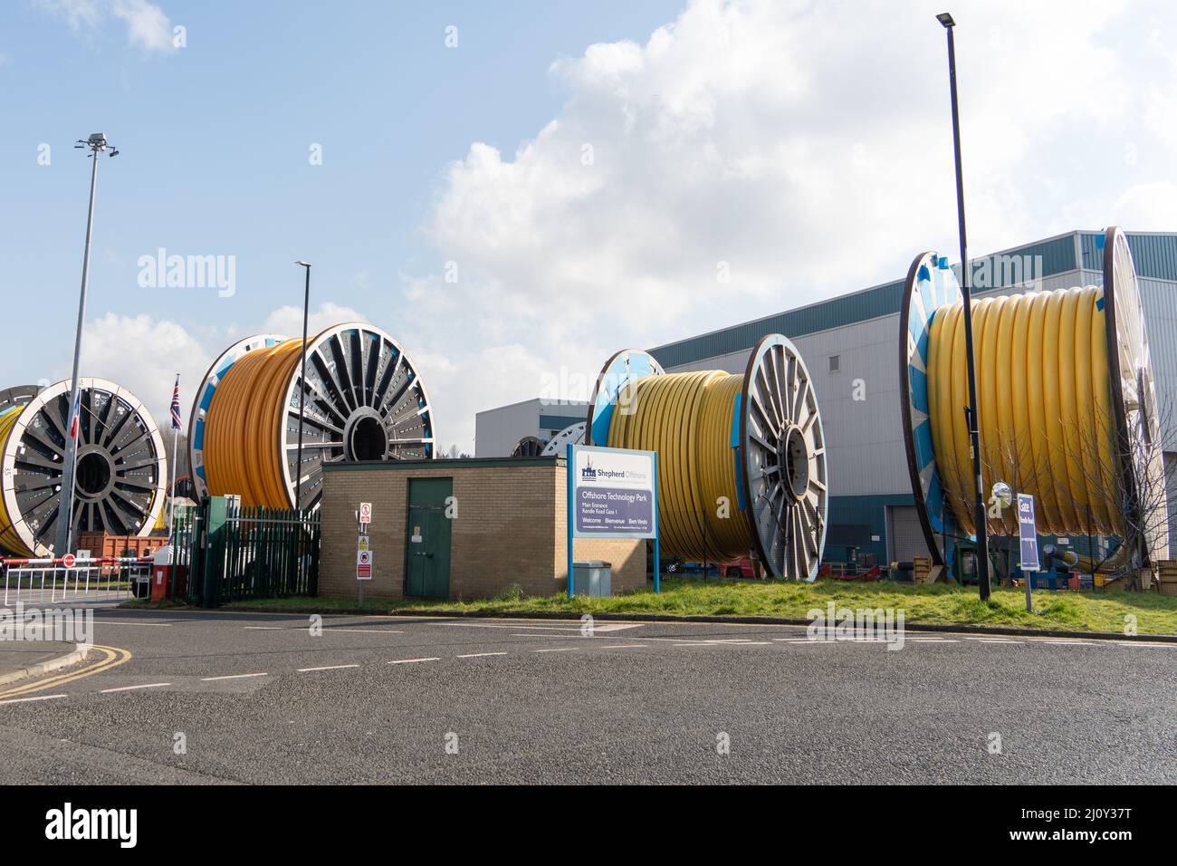Shepherd Offshore, Wallsend, Regno Unito, che lavora nel settore del petrolio e del gas naturale, in un momento in cui il governo cerca di garantire le forniture di energia per il Regno Unito. Foto Stock