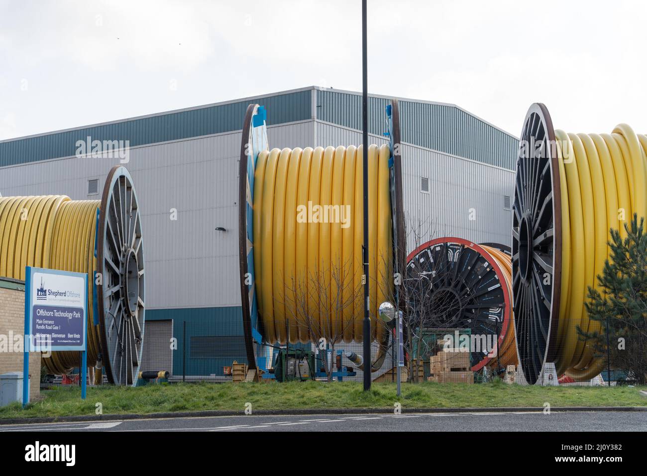 Shepherd Offshore, Wallsend, Regno Unito, che lavora nel settore del petrolio e del gas naturale, in un momento in cui il governo cerca di garantire le forniture di energia per il Regno Unito. Foto Stock