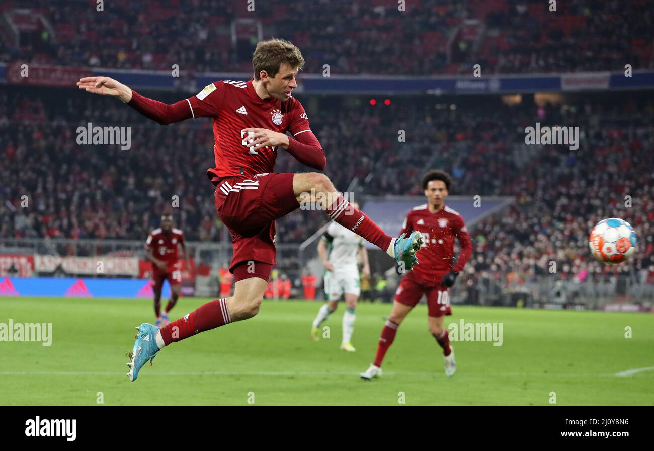 Thomas Mueller del Bayern Muenchen FC Bayern MŸnchen Union Berlino 1. Fussball Bundesliga Saison 2021 / 2022 19.3.2022 © diebilderwelt / Alamy Stock Foto Stock