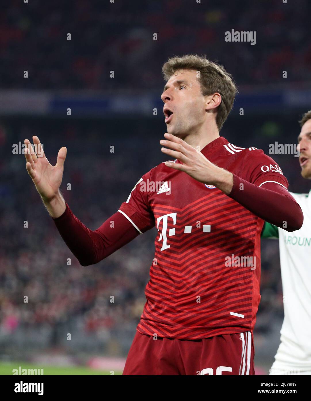Thomas Mueller del Bayern Muenchen FC Bayern MŸnchen Union Berlino 1. Fussball Bundesliga Saison 2021 / 2022 19.3.2022 © diebilderwelt / Alamy Stock Foto Stock