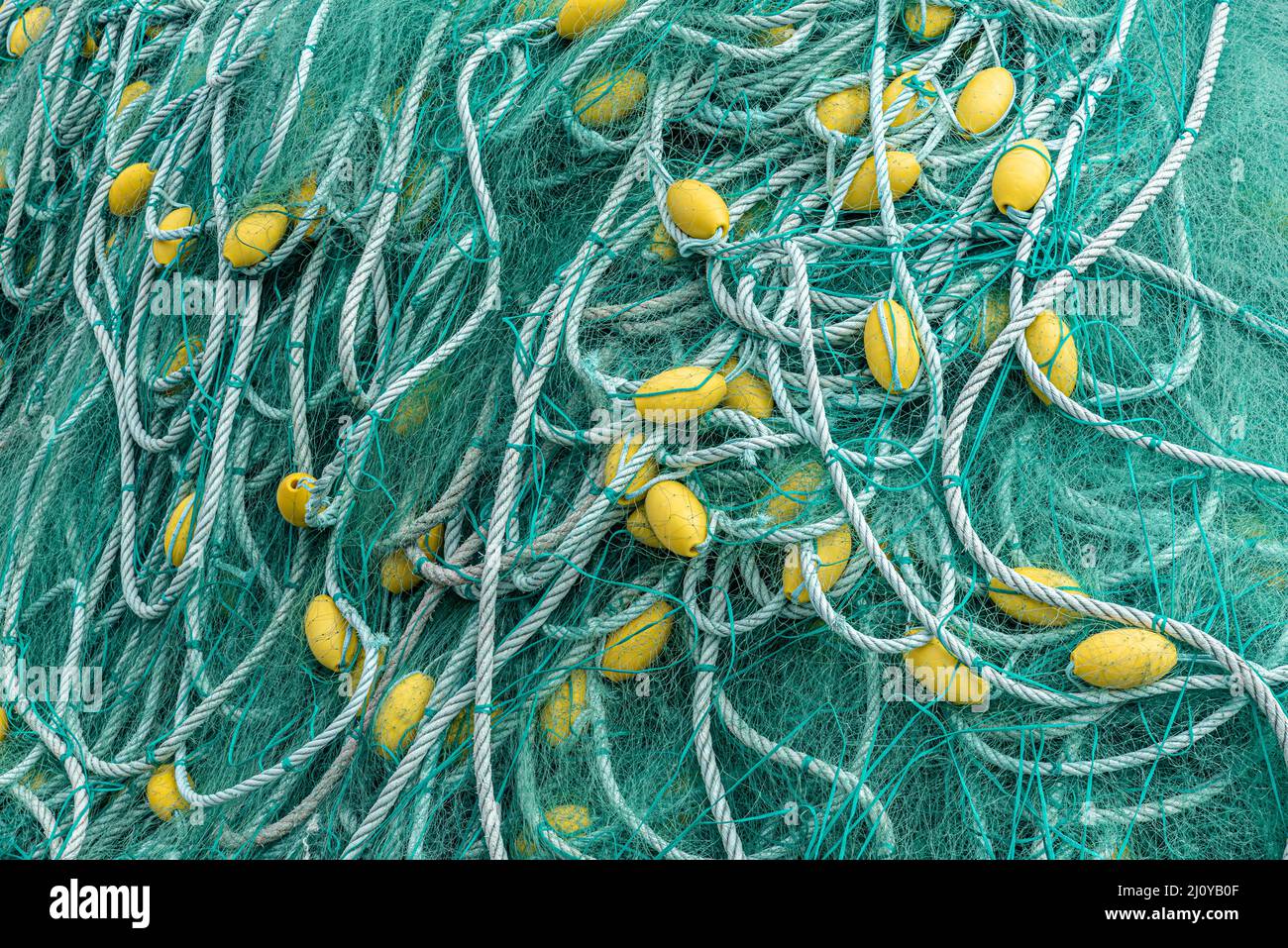Reti da pesca per il mare, con tessuto di nylon Foto Stock