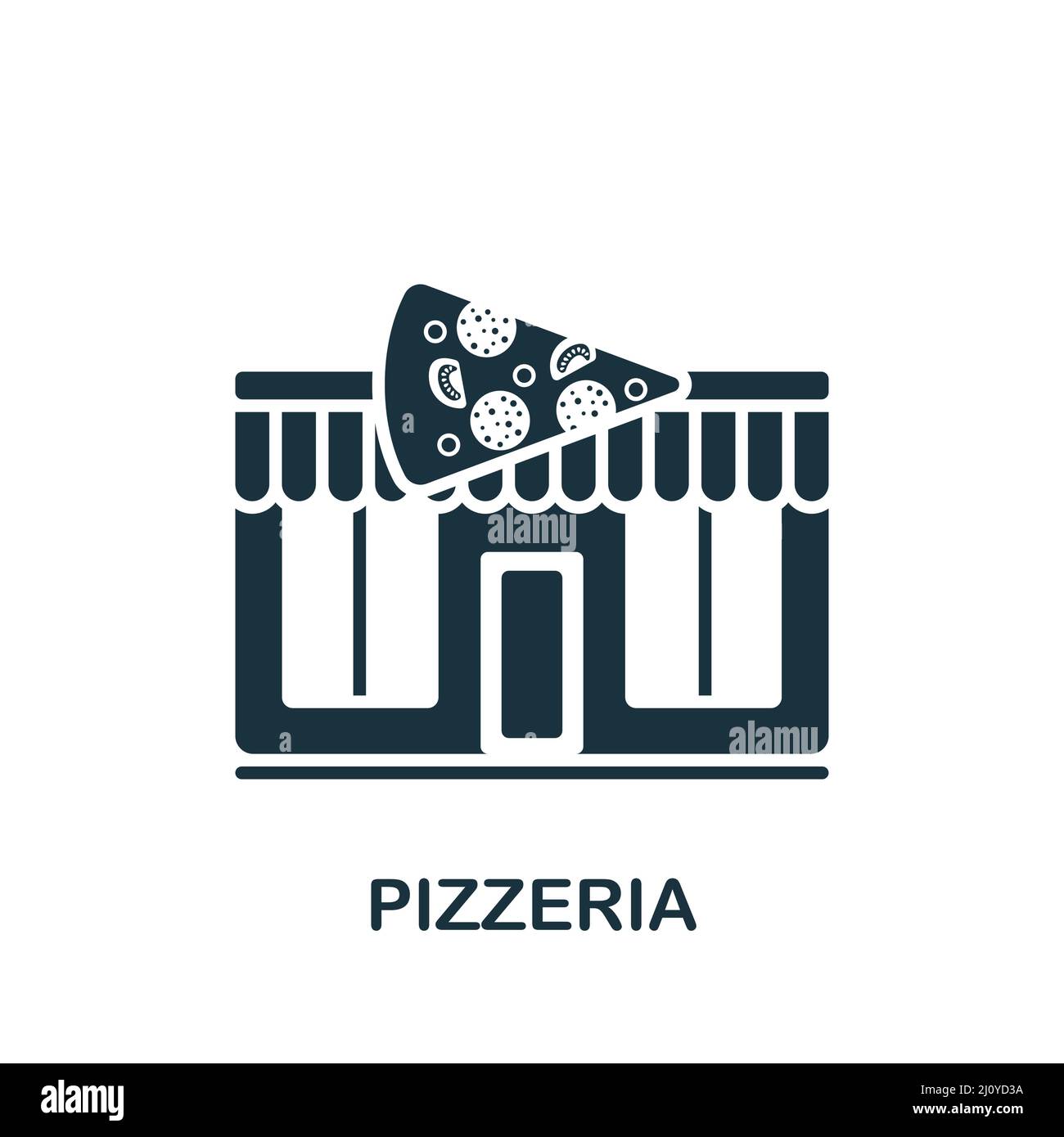 Pizzeria icona. Icona semplice monocromatica per modelli, web design e infografiche Illustrazione Vettoriale
