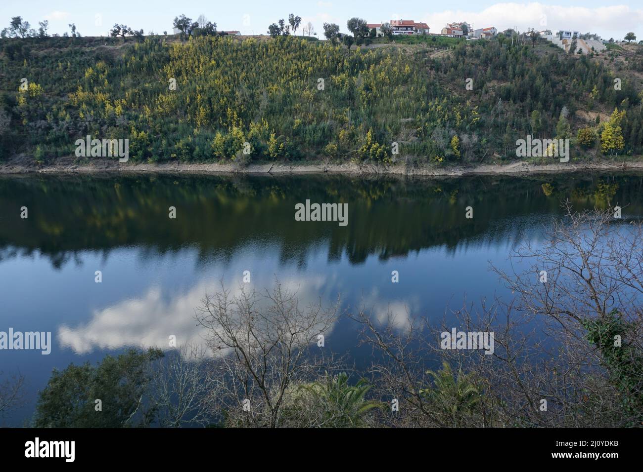 Ombra della nuvola nel fiume Foto Stock