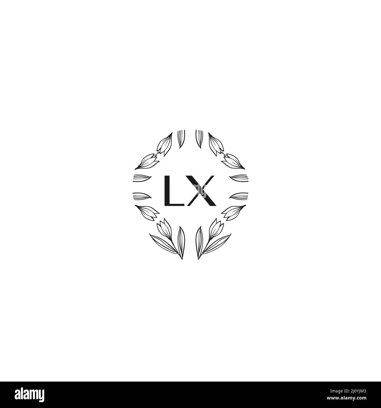 LX Initial Letter Flower Logo Template Vector Premium Vector Illustrazione Vettoriale