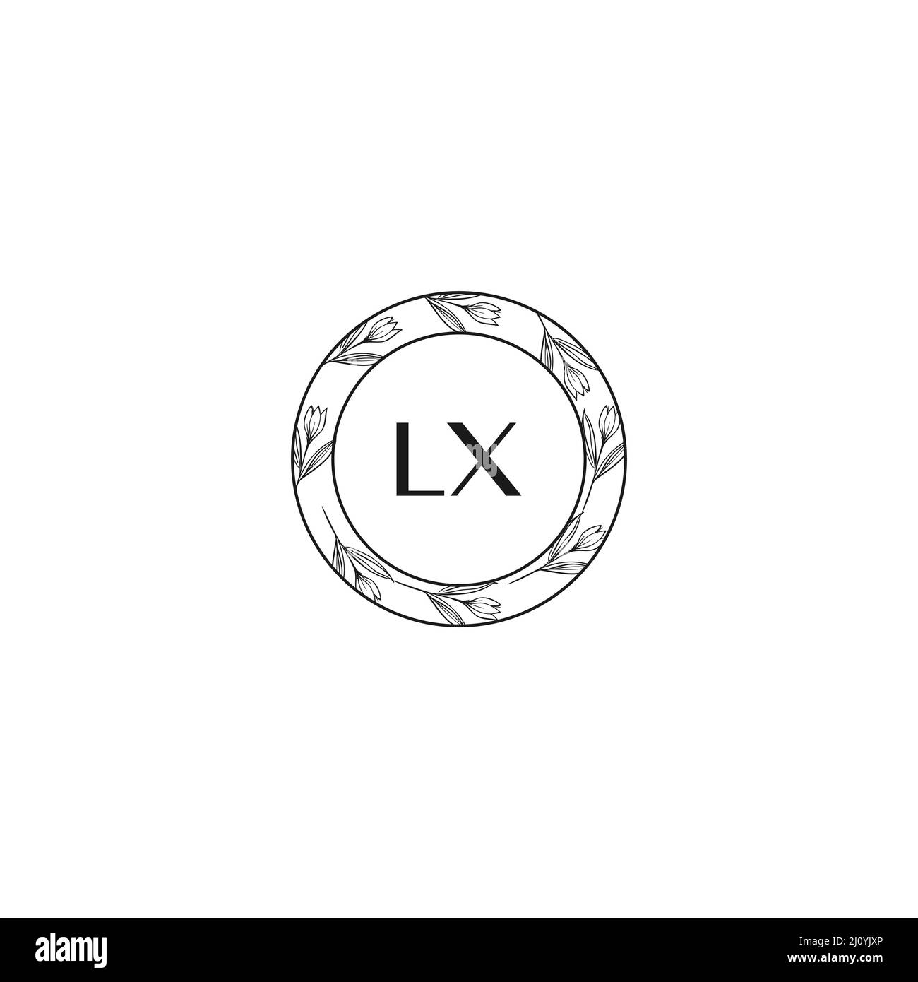LX Initial Letter Flower Logo Template Vector Premium Vector Illustrazione Vettoriale