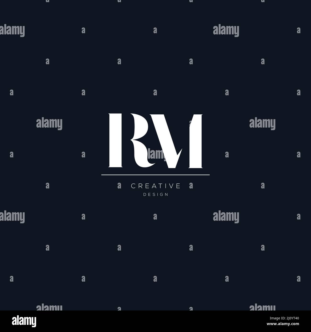 Modello di design minimalista con logo RM letter Illustrazione Vettoriale