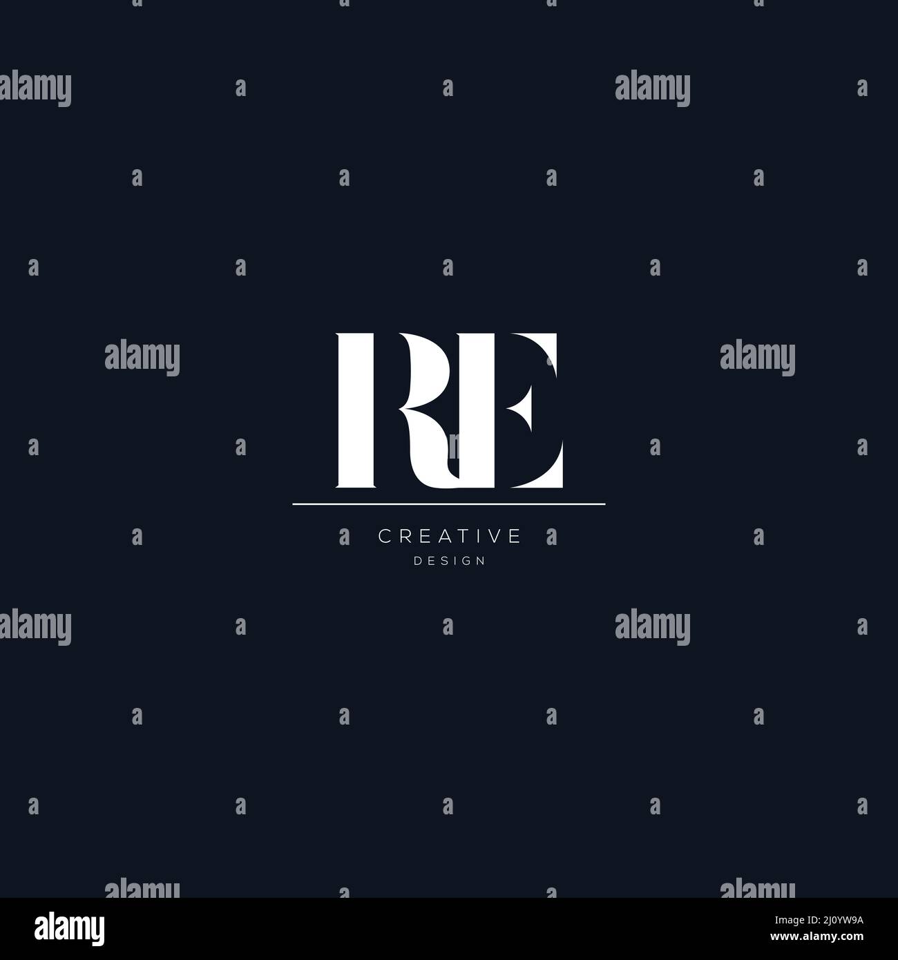 MODELLO DI design MINIMALISTA CON logo RE letter Illustrazione Vettoriale