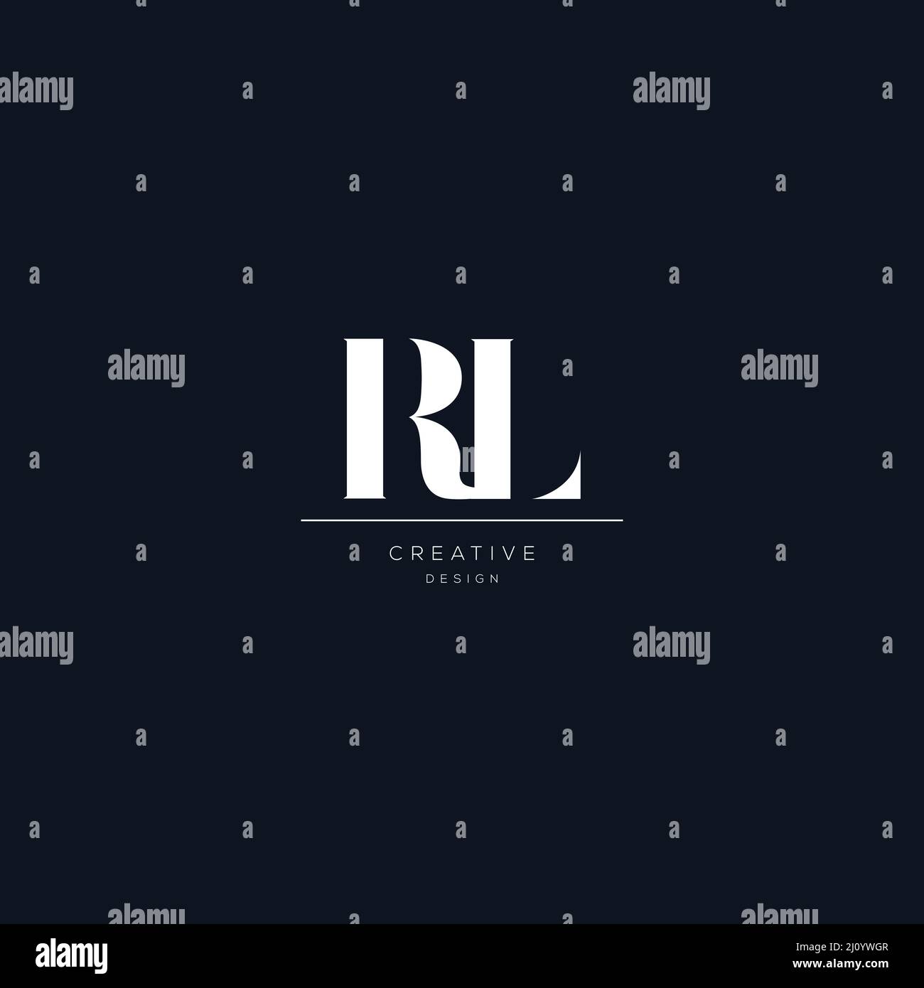 Modello con logo RL letter minimalista Illustrazione Vettoriale